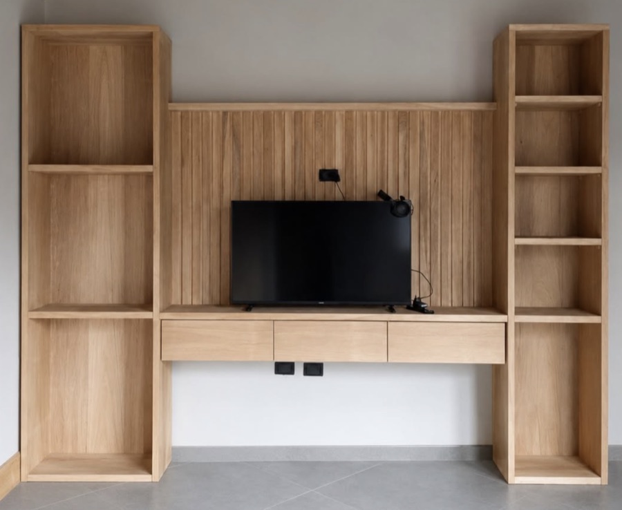 Mueble de TV y biblioteca a medida, Arte y Oficio